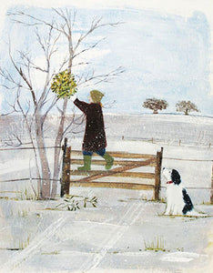 Picking Mistletoe, Pack of 6 Christmas Cards
